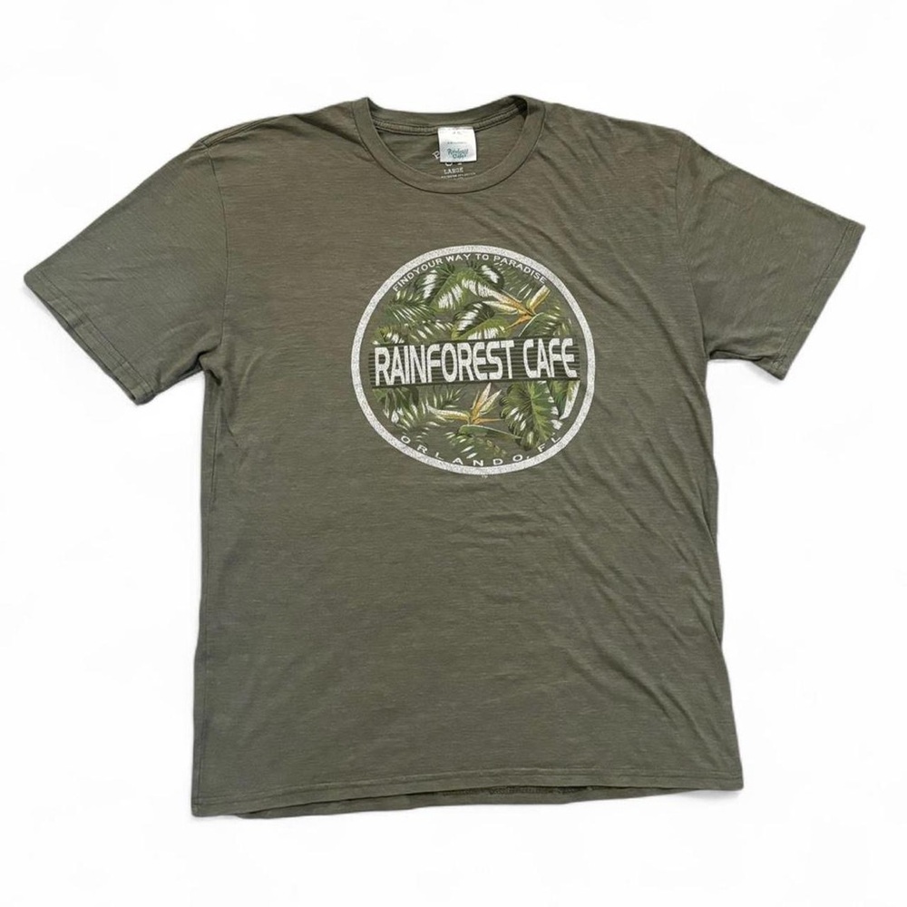 RAINFOREST Cafe Graphic Olive Tee
